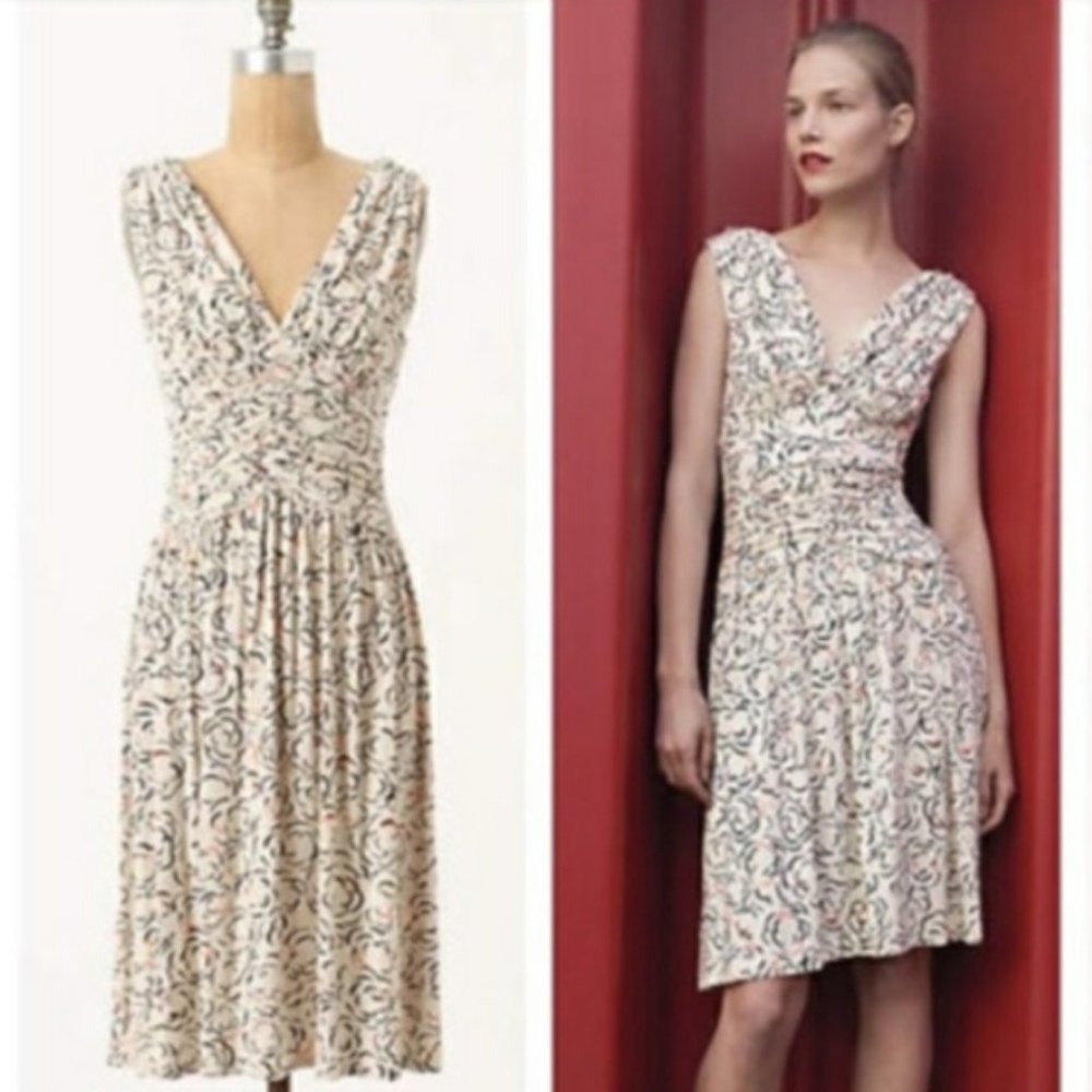 Anthropologie Deletta Cloud Rose Dress Size XS